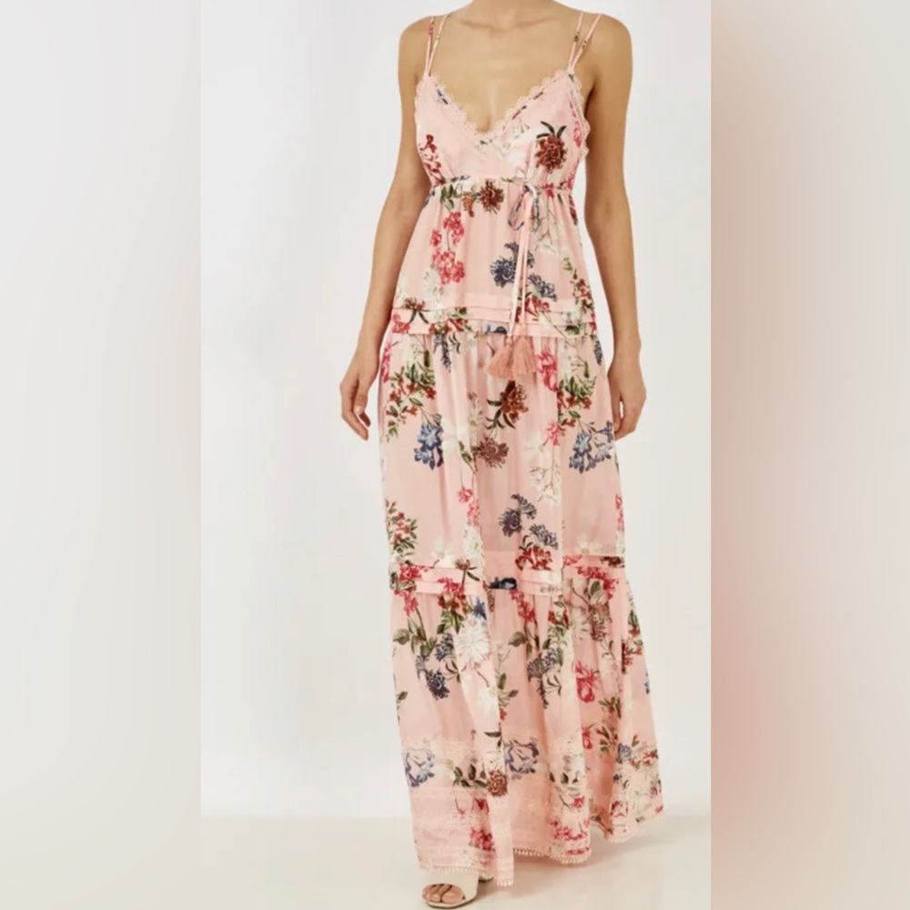 NICHOLAS The Label Authentic Lilac Floral Tiered Maxi Dress NWT Size 6